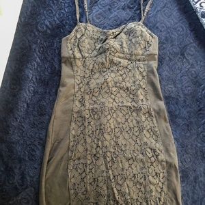 gray American Eagle Lace Spaghetti Strap Dress